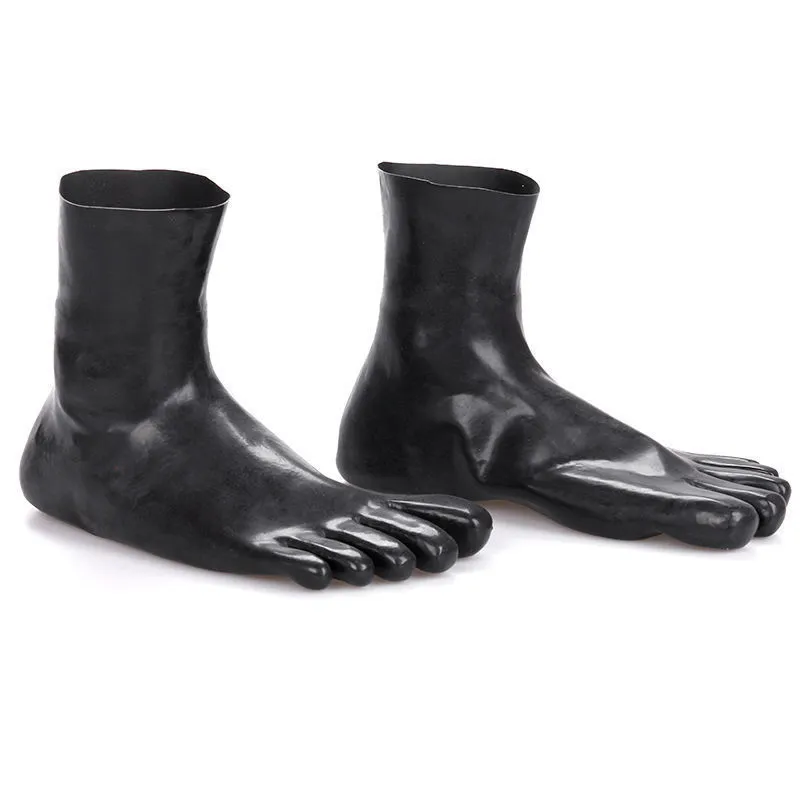 Seksowne Skarpetki Gumowe Skarbonki Gumowe Gummi Gummi 0.4mm Unisex Hosiery Toe Socks Black Popular