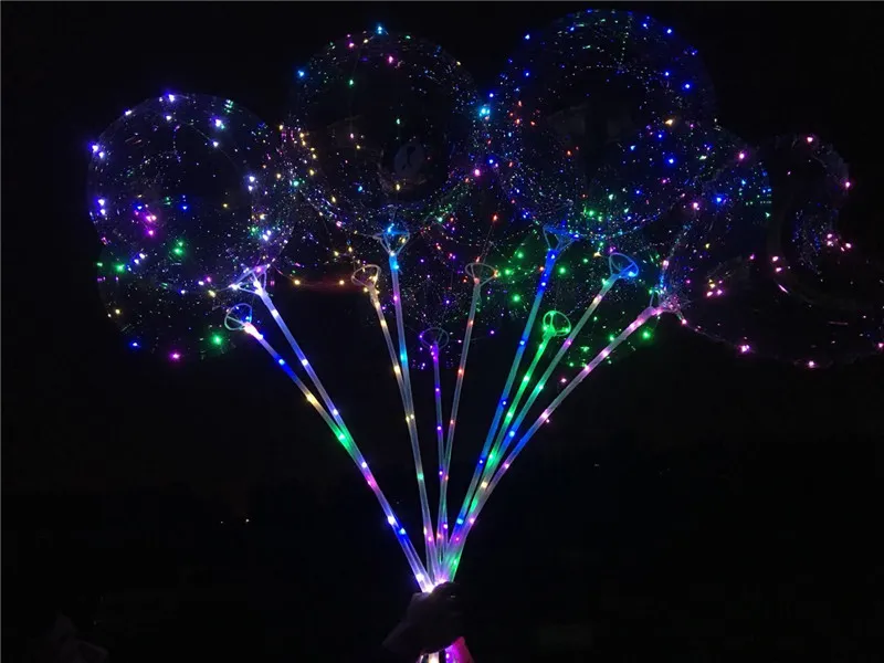 Palloncini lampeggianti a LED Illuminazione notturna Palla Bobo Decorazione multicolore Palloncino Matrimonio Palloncini accendini luminosi decorativi con bastone Vendita