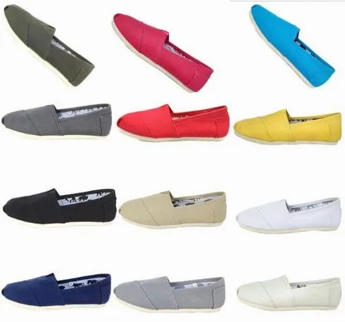 Quente Brand New Mulheres Homens Sapatos de Lona Flats Mocassins Casuais Sapato Sólido Sólido Sapatilhas Sapatos Unisex Espadrille Andando Sapato