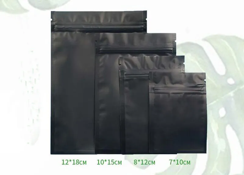 Gold/Green/black/white color Metallic Mylar bags flat bottom Black Aluminum foil small plastic zipper bags 100pcs/lot