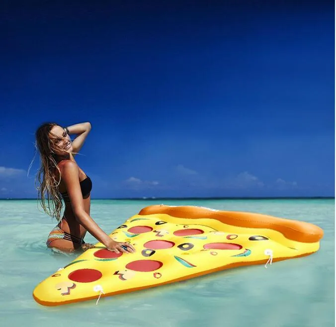 Materasso gonfiabile pizza Piscina galleggiante gigante tubi da bagno aria acqua Letto Zattera Galleggianti in PVC Pizze Lettino all'ingrosso