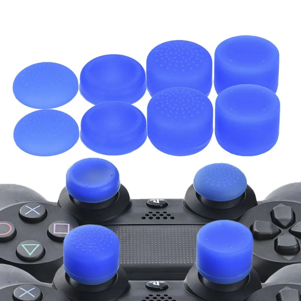 8 in 1 siliconen duimgrepen Extended thumbstick joystick cap cover Extra high 8 units pack voor PS4 PS3 XBOX One 360 ​​controller snel schip