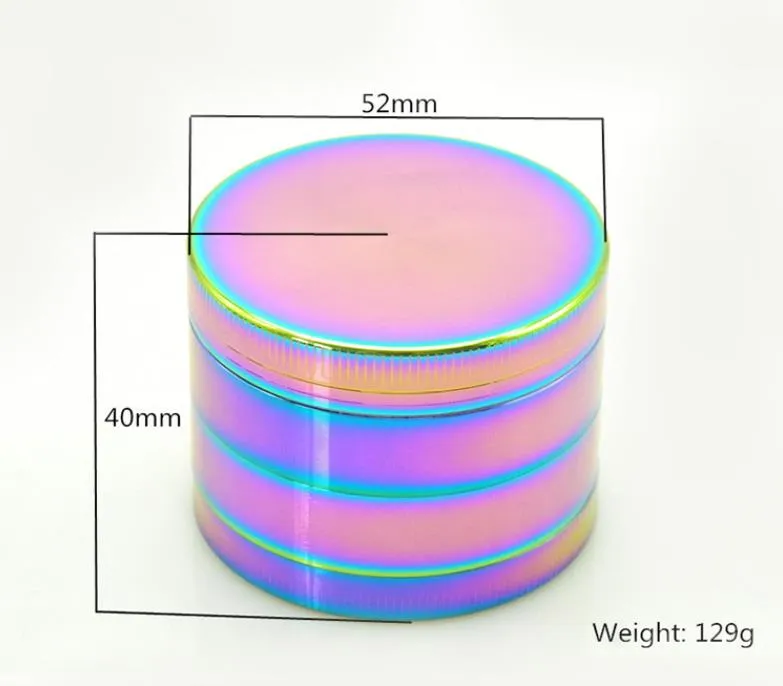 52mm kleurrijke ijsblauw, oude tand slijpen sigaretten machine, vier lagen zinklegering molen rook set.