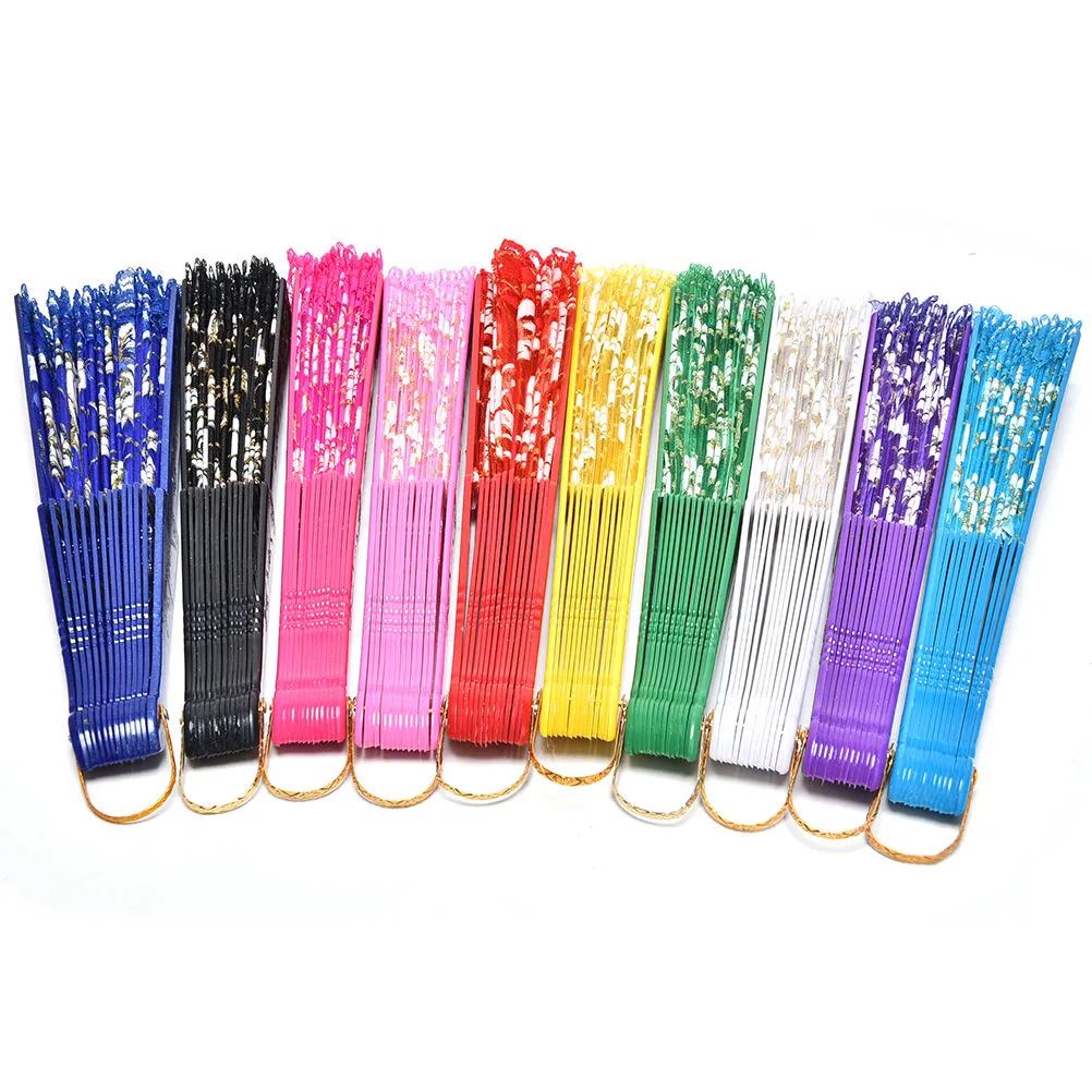 NOVAS 10 CORES COLORES LICE SPECTER SPILH SILK DOLHA HAÇA DANÇA Fãs de dança Flor Party Wedding Dança Acessórios de fãs de verão /lote