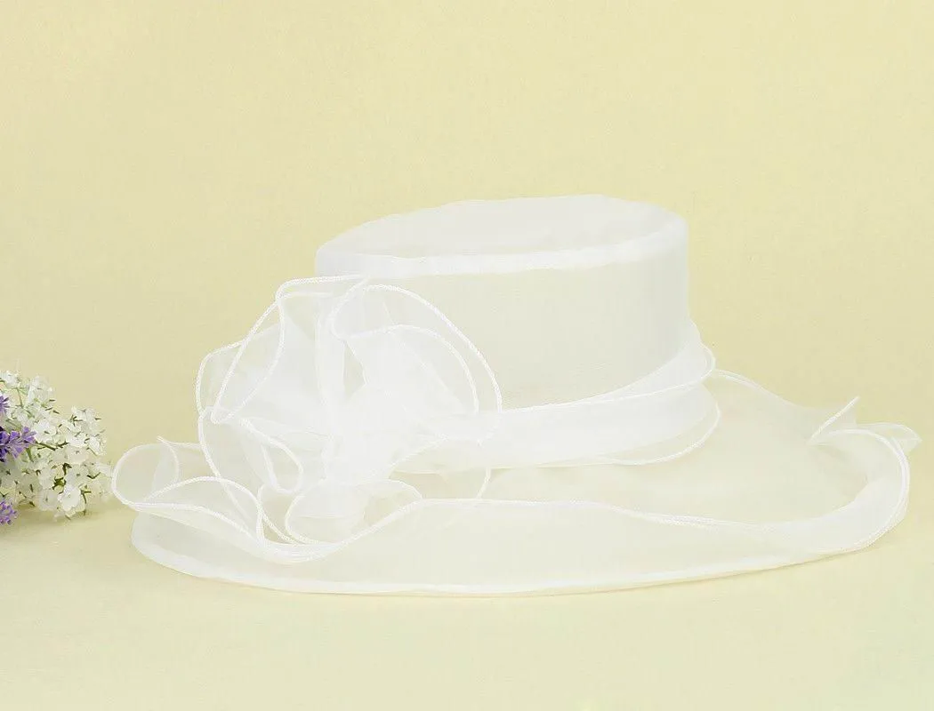 wedding hat Women Church Sun Hat Wide Brim Cap Wedding Dress Tea Party Floral Beach Party Hats5568985