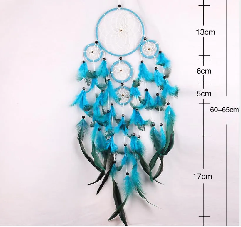 Big Dreamcatchers Wind Chime Net Hoops mit 5 Ringen Dream Catcher für Auto Wandhänge Klage Ornamente Dekoration Handwerk 6597201