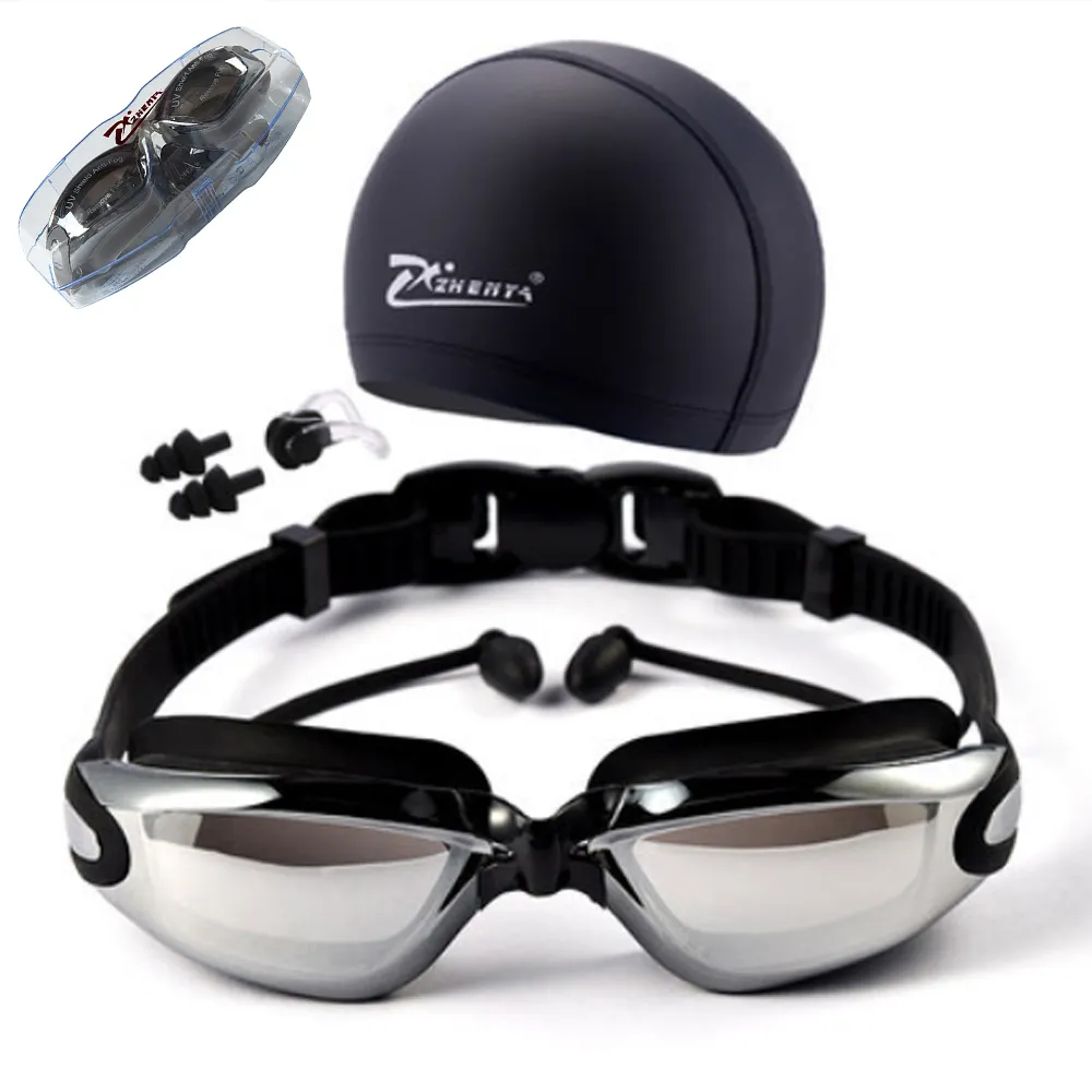 Miyopya Yüzme Goggles Caps Eeywear HD Şart Görüşme Yüzme Camları Diyopter Gözlük Kaplama Lens Yüzme Havuzu Kullanım Aksesuarları 3P299L