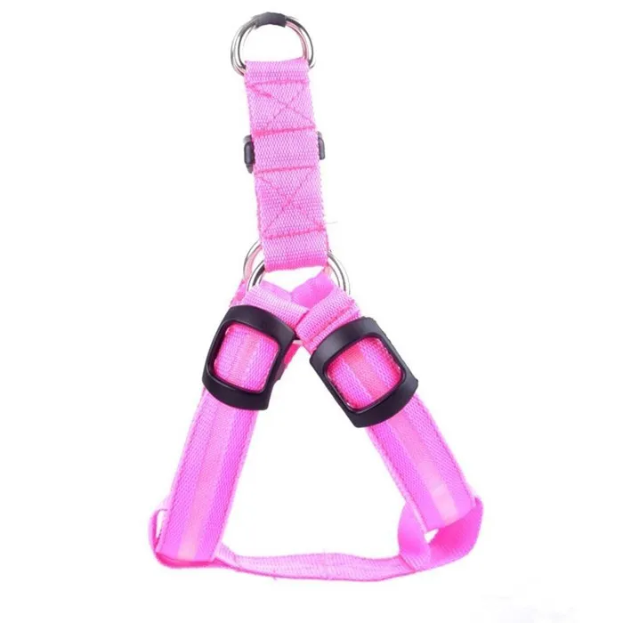 Colorful Led Pet Dog Puppy Cat Kitten Soft Glossy Reflective Collar Harness Safety Buckle Pet Supplies Products DHL 