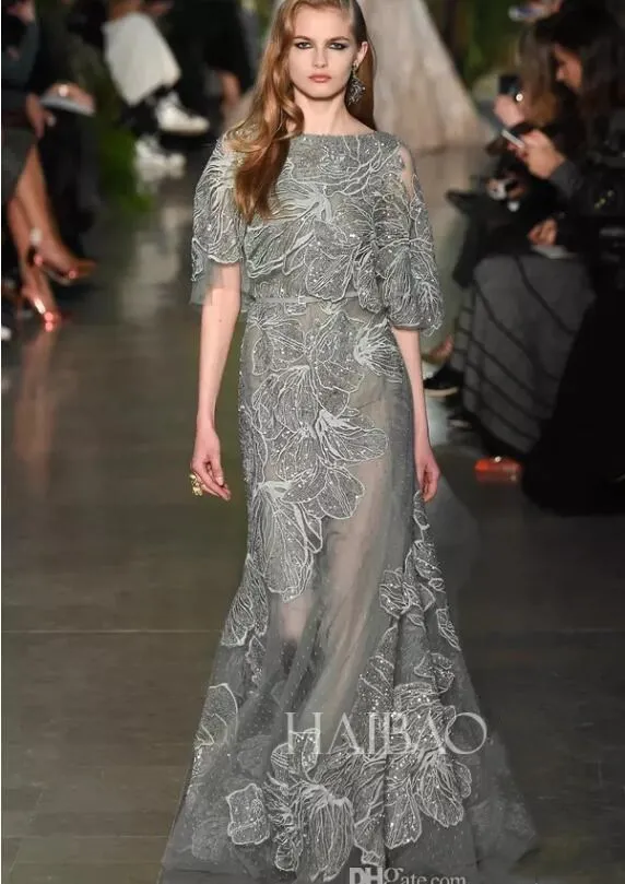 Elie saab grey clearance dress