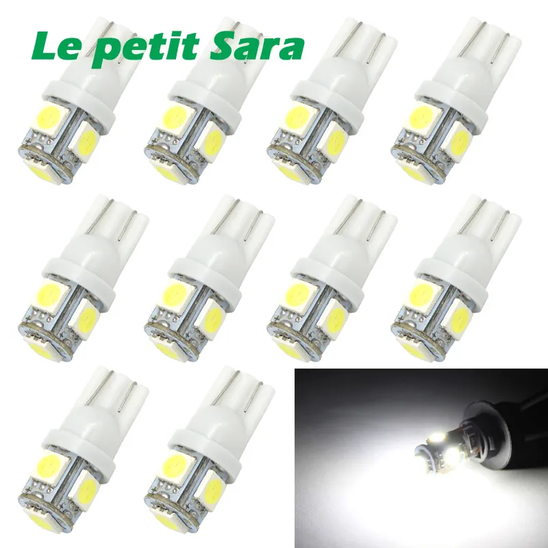 T10 LED W5W 5050 5SMD 192 168 194 Luzes brancas LED Car Light Wedge Lâmpadas super brilhantes DC 12V Luz da placa de licença DRL