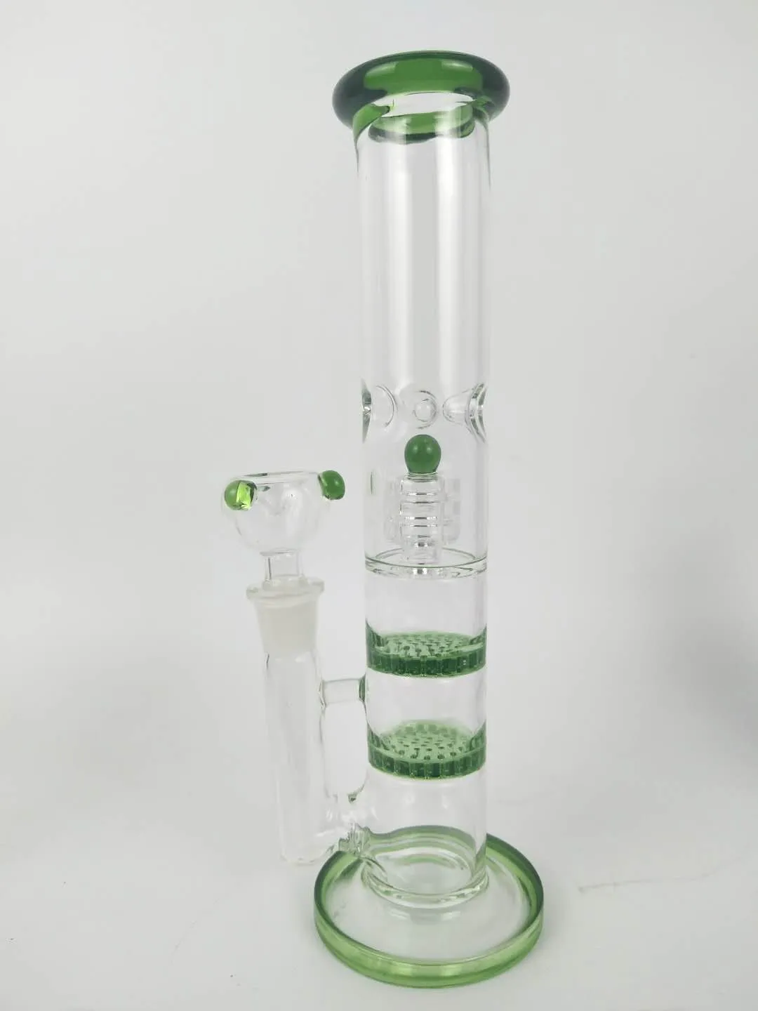 green 26 cm tall 14mm joint size glass bongs glass water pipe oil rig