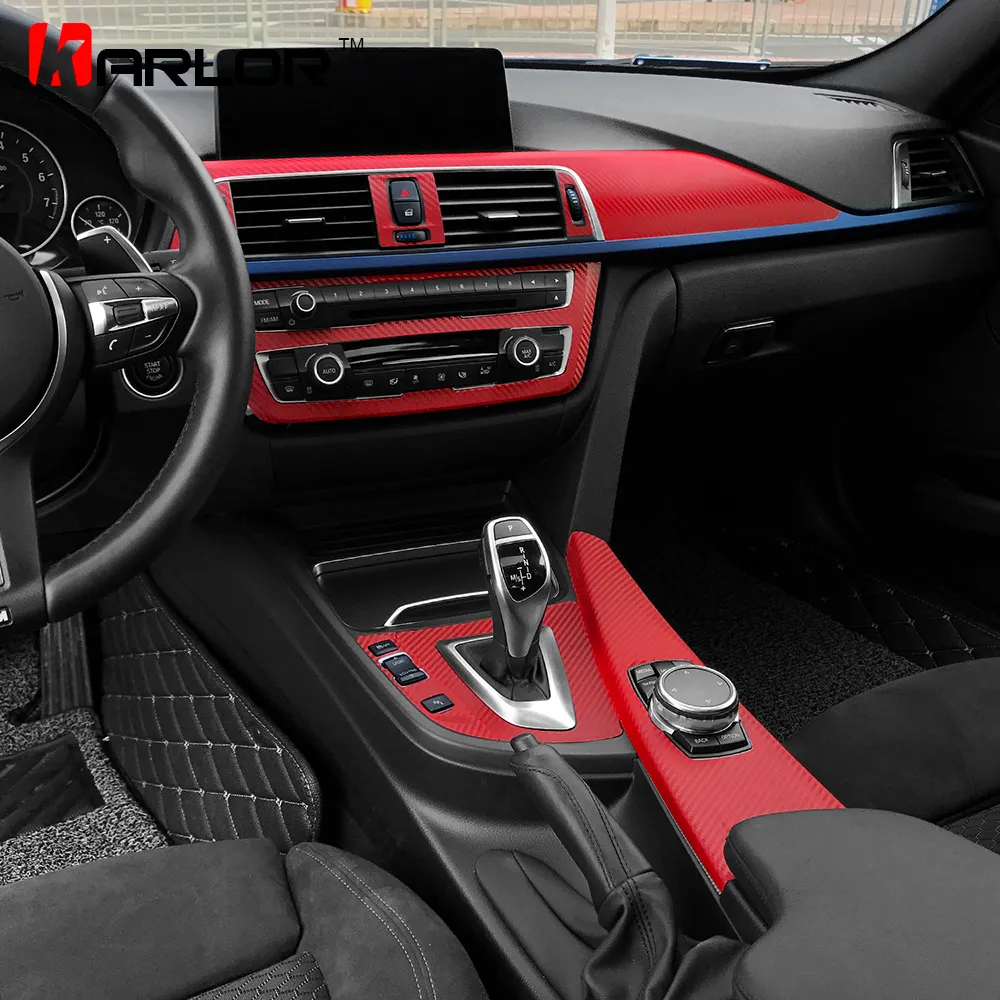 Carbon Fiber Central Console Multimedia Panel Cover Trim For BMW F30 F34 13-2019