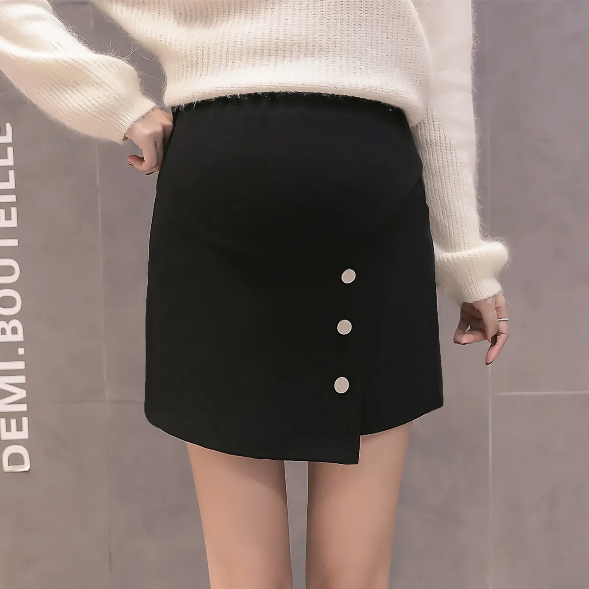 Gonne di maternita 2024 Abbigliamento in gravidanza della moda coreana Gonne in vita ad alta vita da donna d ufficio