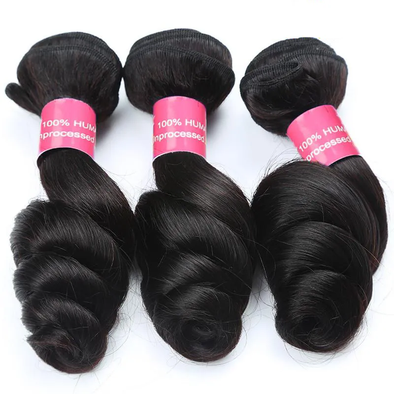 4 Bundles Brazilian Virgin Hair Loose Wave Dyeable 100% Unprocessed Human Hair Weaves 8-30inch Gagaqueen Hair