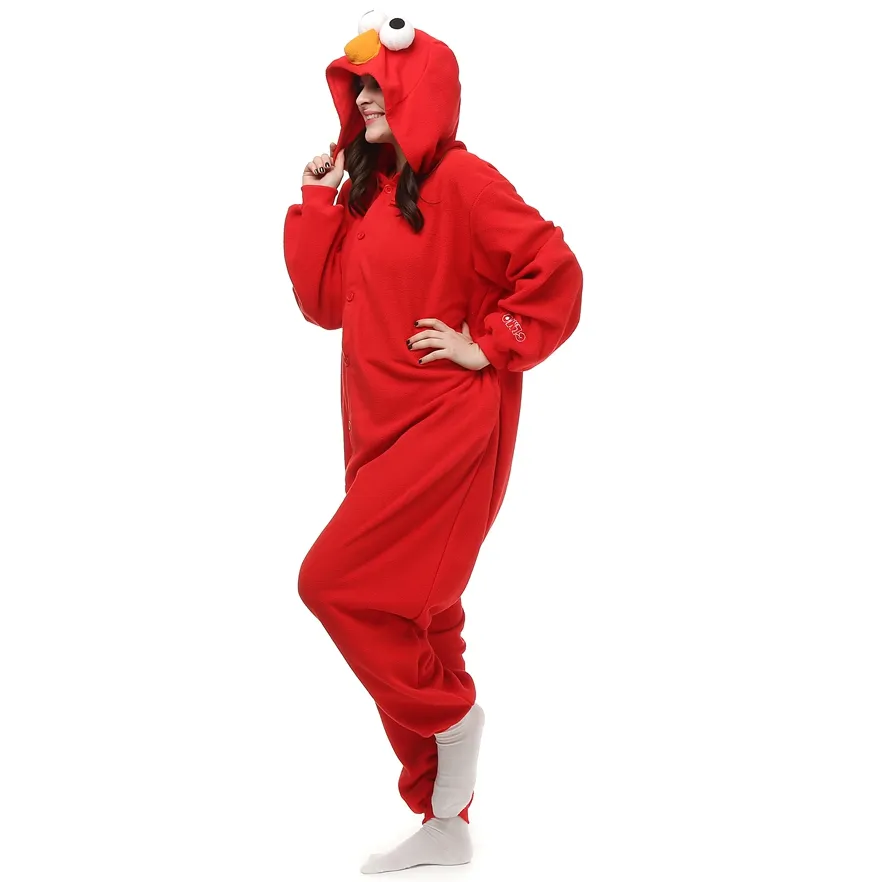 Elmo Unisex Animal Kigurumi Polar Fleece Onesie Pajamas Cosplay  