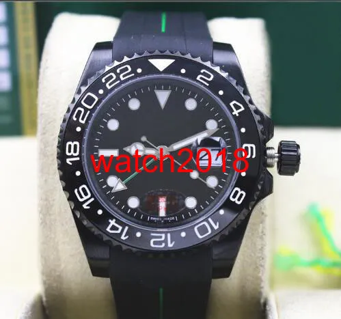 最高品質の高級時計II 116710メンズラバーブレスレットセラミックコーティングブラックベゼル40mm自動男性は新着を見ます