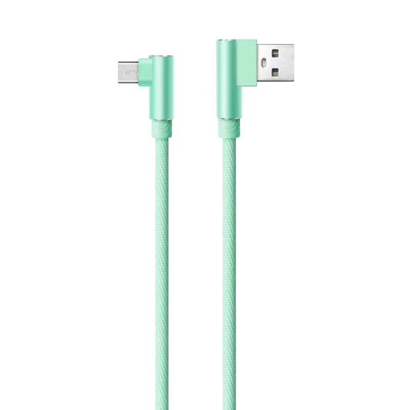 Cabos tipo C de ângulo reto de 90 graus Cabo micro USB Carregamento rápido Cabo do carregador Fio 1 m/3 pés Universal para cabo Android