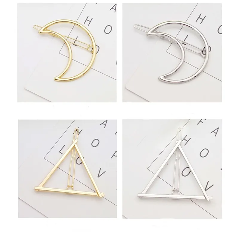 Hot New Multi-Styles Hair Pins Triangle Round Moon Hair Pin Pinza para el cabello Mujeres Niñas Pasadores Accesorios para la cabeza