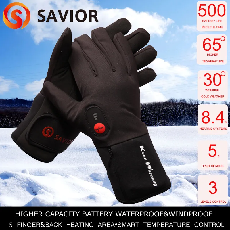 Gants Chauffants, Gants Chauffants à Piles Rechargeables électriques pour  Hommes Femmes, Chauffe-Mains à Pile Rechargeable 7.4V 2200MAH pour  Ski,Bicyclette,Moto, Gants de Neige pour Hiver 