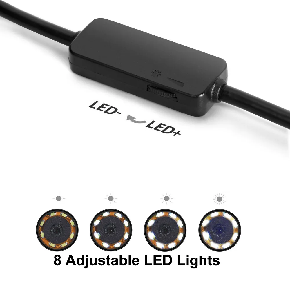 8mm OD 2MP 8LED 10M 5M Android USB Typ C Endoskop Kamera Flexible HardWire Harte Kabel Fahrzeug Rohr Inspektion Kamera