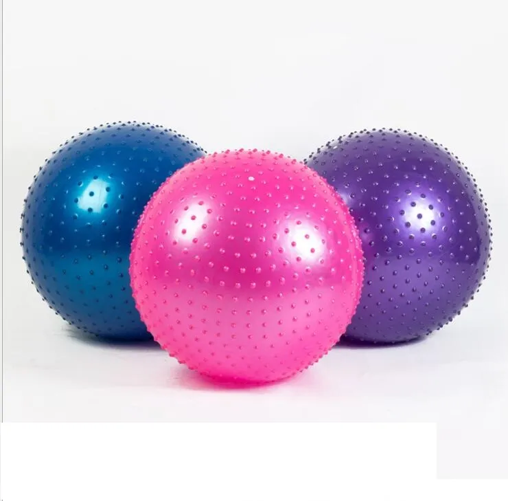 65cm Yoga Stabilitet Ball Point Massage Bollar Uppblåsbara Yoga Exercise Balls Pilates Fitness Ball Balancing Trainer Ball