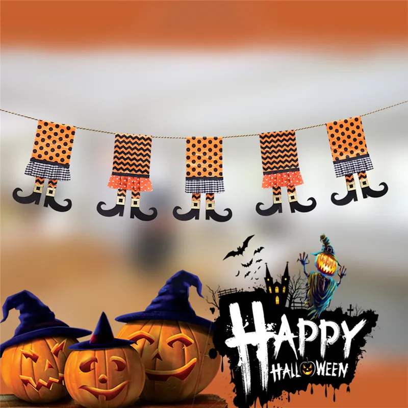 Nuovi stivali da stregone di Halloween Banner non tessuto Banner Decorazioni di Halloween Flag di corde decorative di Halloween Fandiere decorative a tema