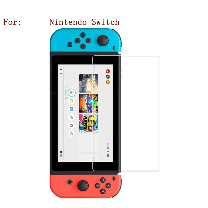 Para nintendo switch protetor de tela de vidro temperado hd anti-riscos 50 pçs/lote pacote de varejo