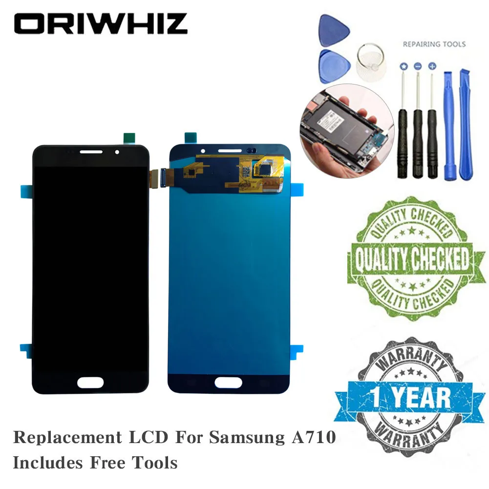 Oriwhiz OLED quality For Samsung A710 A720 J710 LCD Screen Replacement Display Touch Screen Digitizer with free repairing tools