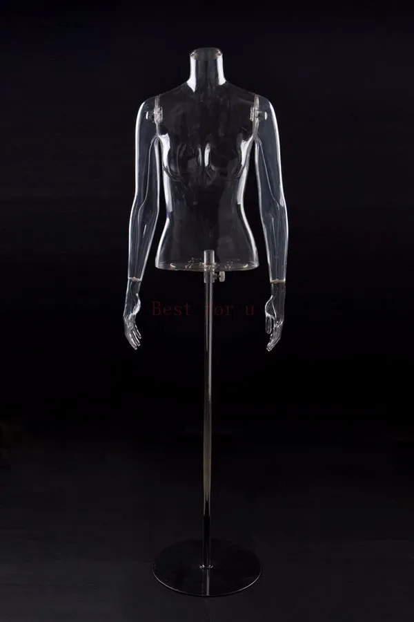 Nouveau Design Modèle Clair Transparent Demi-Corps Mannequin Femme Vente Chaude De Haut Niveau
