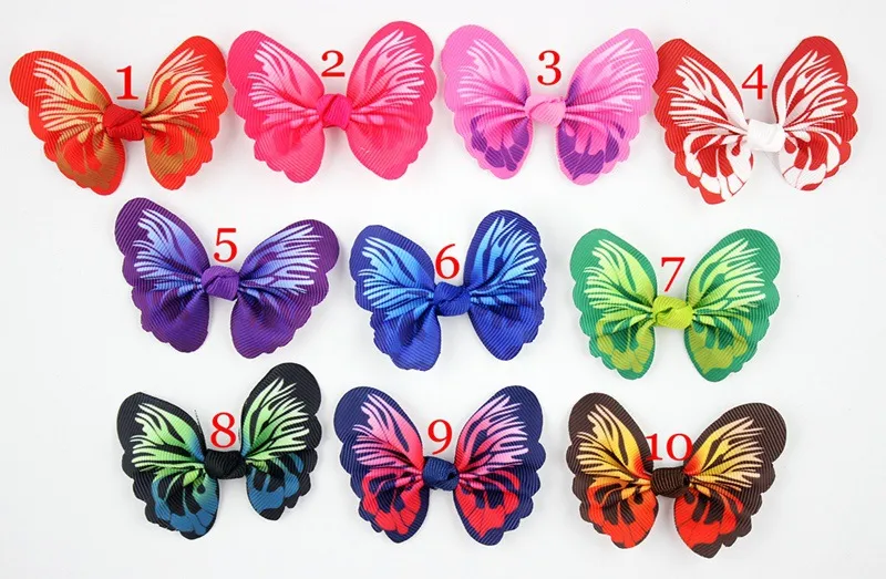 Kawaii Bow Slips Färgglada Ribbon Butterfly Knot Bowknot Headwear Kvinnor Hårbågar