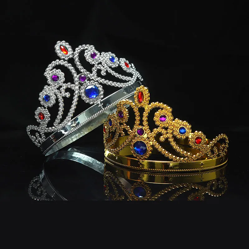 Party Cosplay Crown King Queen Princess royal diamond gem crown kinderen volwassenen kroon hoofddeksels halloween kerst Haaraccessoires C4239