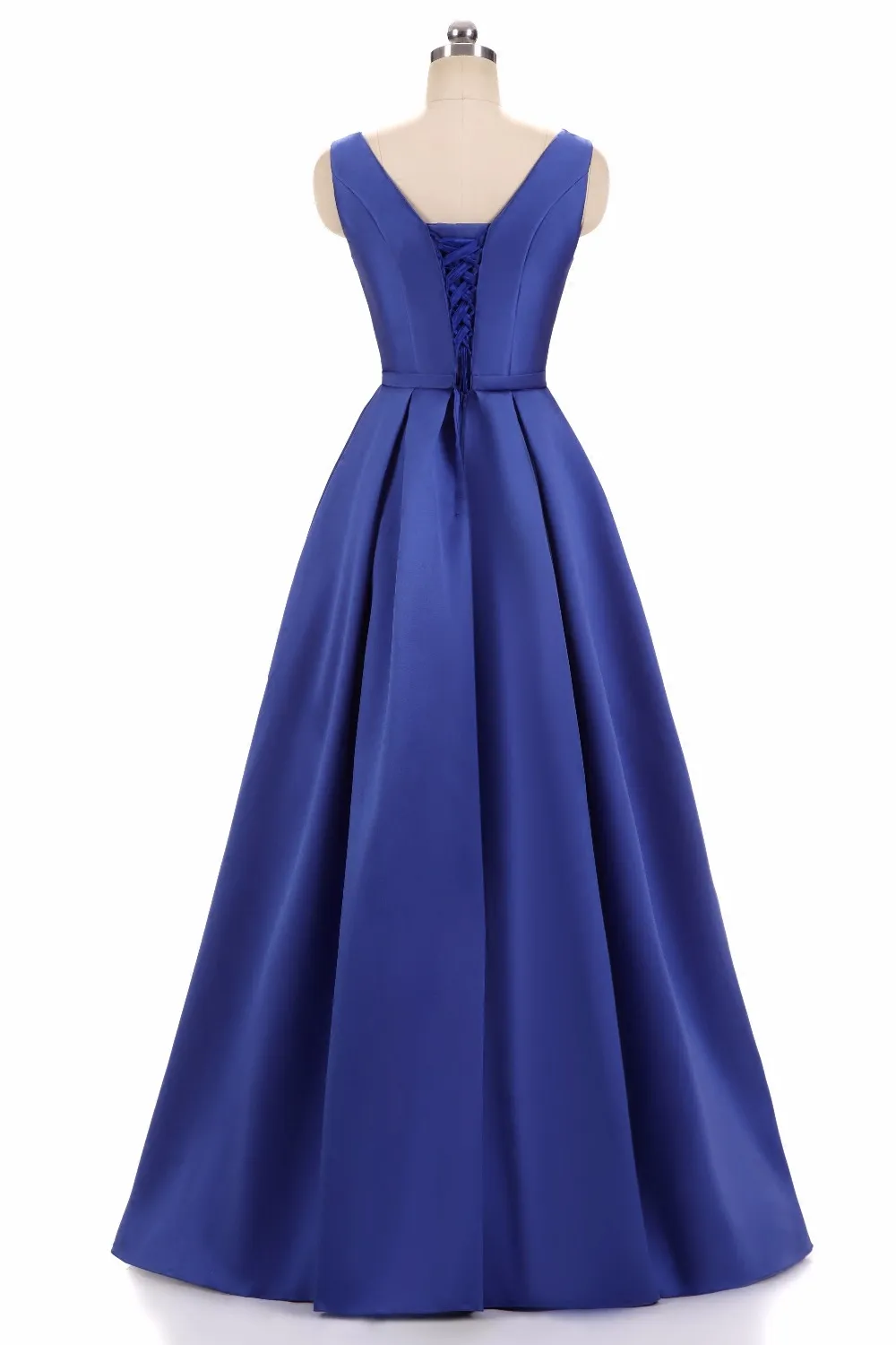 Robes mère de la mariée élégantes en Satin bleu, longues robes de bal, à lacets avec fermeture éclair au dos, longueur au sol, robe formelle