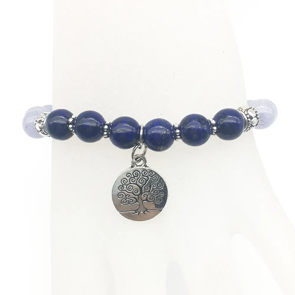 SN1308 mode 2018 Bracelet pour femmes Yoga Balance Bracelet Lapis Lazuli arbre de vie bijoux de charme prix bas en gros