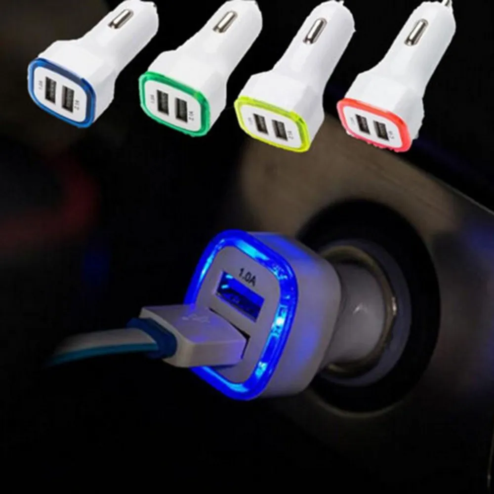 2,1 A LED USB Dual 2 Port Adapter Buchse Auto Ladegerät USB Ladegerät mit LED-Licht für alle Telefon Samsung HTC