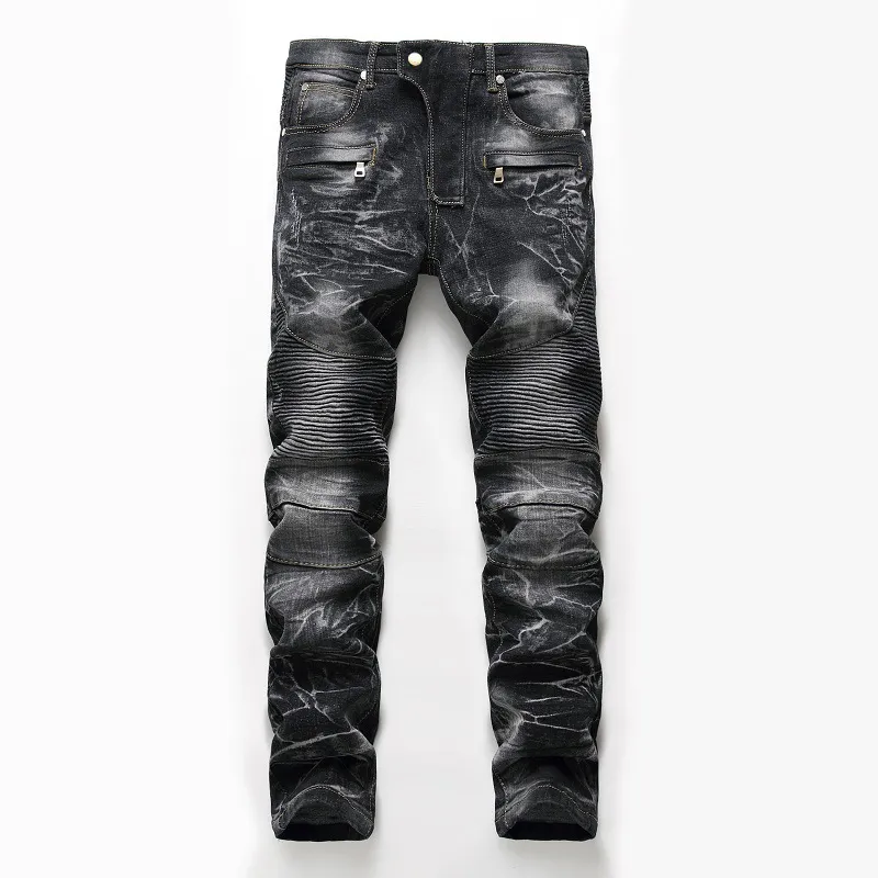 Mens Jeans Men Designer Jeans Distressed Motorcycle Biker Jeans
