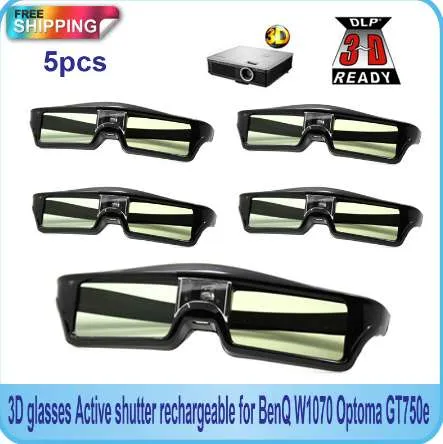 5pcs Active Shutter 144Hz Acer / Benq / Optoma / View Sonic / Dell DLP 링크 프로젝터 용 3D 안경 무료 배송!