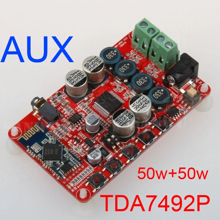 Carte d'amplificateur audio Bluetooth 4.0, Tda7492p double canal 50w + 50w  Amplificateur Récepteur audio Module de récepteur audio sans fil