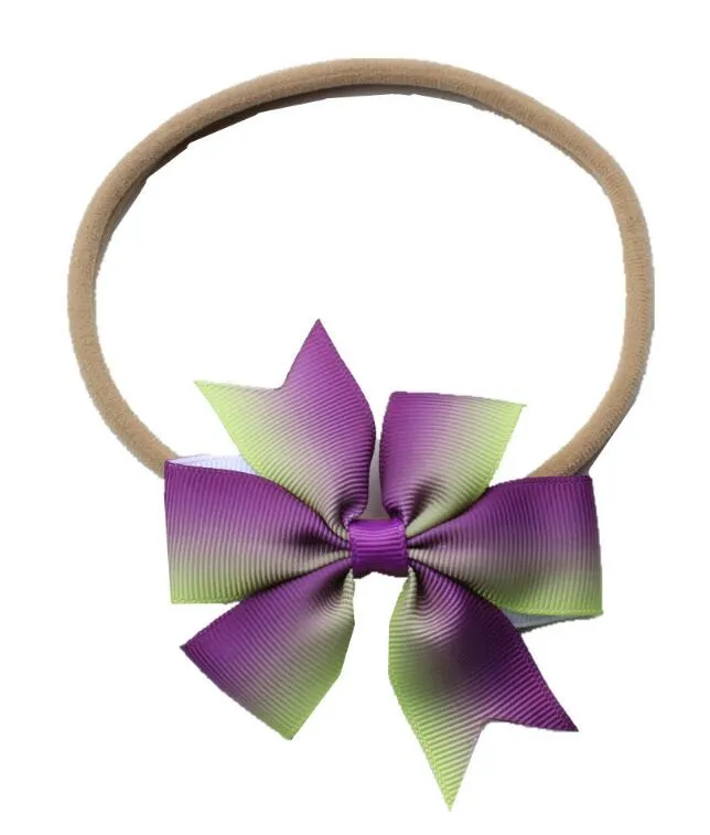 Fasce neonati Arcobaleno Arco Fascia elastica Accessori capelli bambini Bambini Fasce capelli carine Ragazze Copricapo con fiocco in nylon Copricapo i