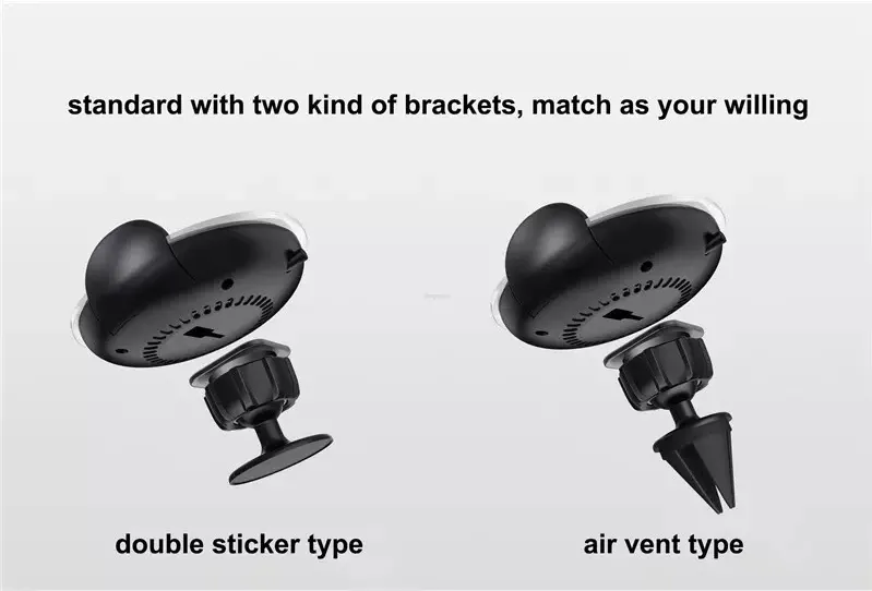 Chargeur sans fil de voiture 2 en 1, avec type de ventilation ou base à double autocollant, pour téléphones intelligents Samsung Galaxy S7 S7 edge/S6/S6 Edge