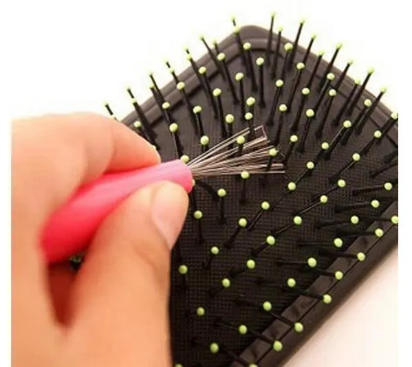 Hot Sale stainless steel Comb Hair Brush Cleaner Cleaning Remover Embedded Plastic Comb Cleaner Tool Random Color