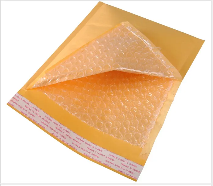 DingSheng 10 sizes yellow self-sealing poly bubble waterproof Kraft paper Transport Packing envelope mailer Wrap bags Packaging Mail Pouch