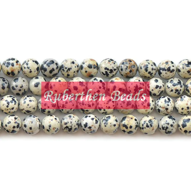 Nb0039 på försäljning naturliga dalmatiska jasper pärlor diy smycken tillbehör hög mängd lös sten 8 mm runda pärlor för smycken