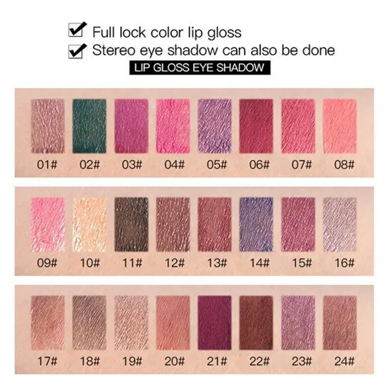 Pudaier Glitter Lipstick 24 Kleuren Sexy Schoonheid Langdurige Gloss Matte Liquid Magic Color Shimmer Lip Stick