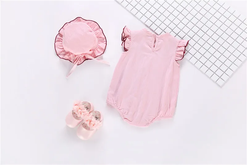 Baby Rompers Summer Baby Girl Clothes 2018 Newborn Clothes Cotton Infant Jumpsuits with Hat Girls Clothing Fashion Baby Onesies