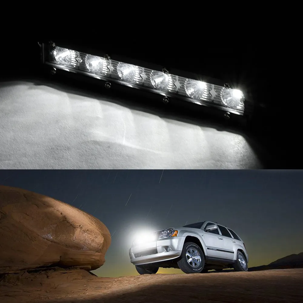 New 6000K 18W 12V LED Work Light Bar Spotlight Flood Lamp Driving Fog Offroad LED Work Car Lights for Ford  SUV 4WD Boat