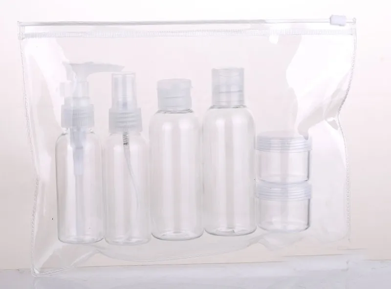 10 i 1 Personlig vårdprodukter Kosmetiska flaskor Jars Travel Bottles Kit med vattentät väska, Small Travel Size Kit