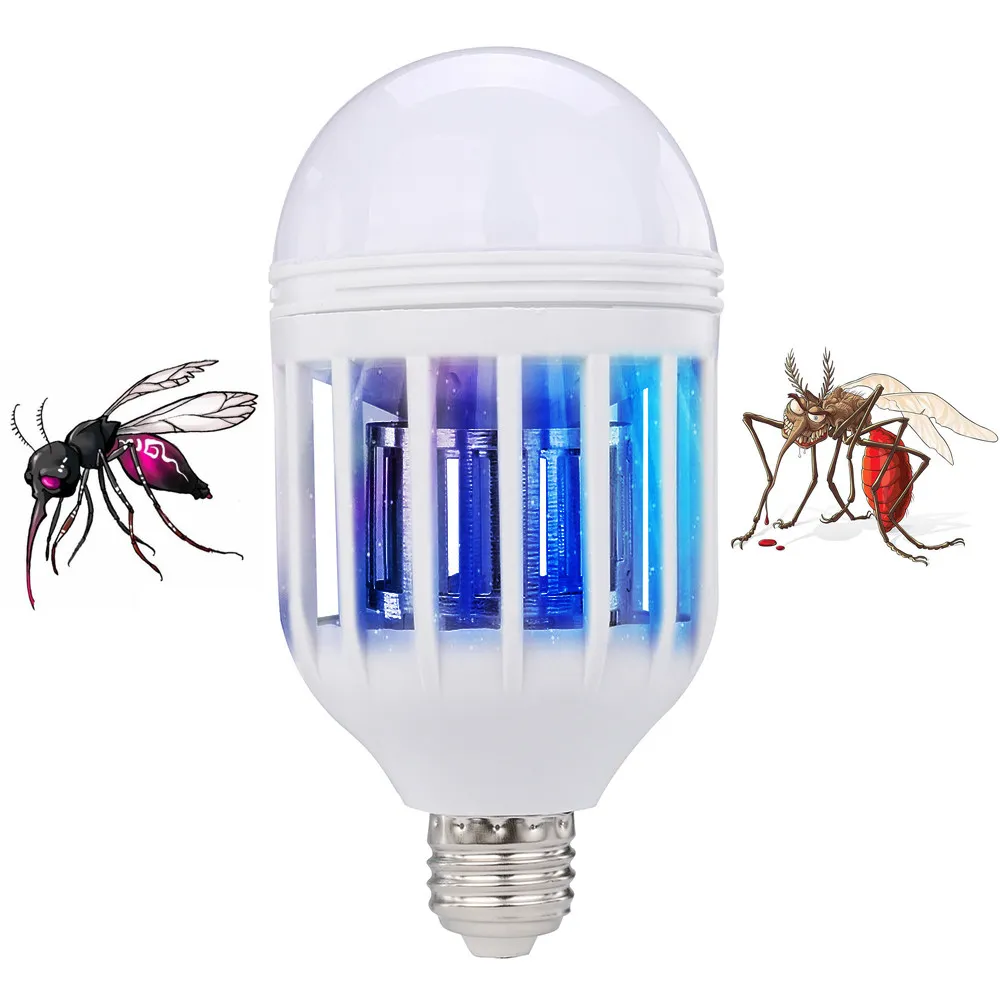 Best2011 Mosquito Killer LED Bulb 110V 220V 15W LED Bug Zapper Lamp E27 Insect Mosquito Repeller Night Lighting Killing Fly Bug Night Light