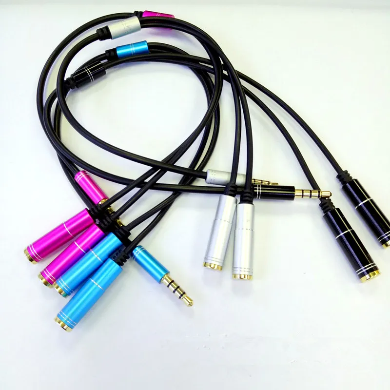 Adattatore Audio Y-Splitter 1 Femmina A 2 Maschi - Jack 3.5 Mm, 4 Pezzi Da 20 Cm - Per Cuffie E Altoparlanti
