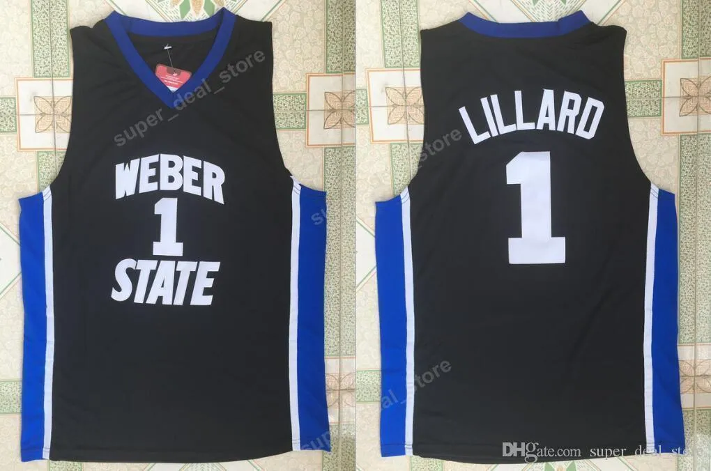Damian Lillard Jersey Weber State 0 Black Mens Stitched Basketball Jersey From Vip sport 10.85 DHgate.Com