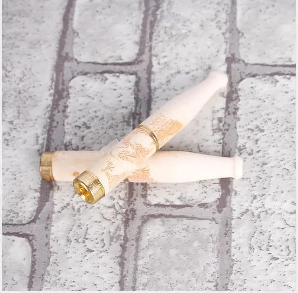 13mm Imitation Dent Sculpture Longyanzui Tringle pour Double Filtre Porte-Cigarette Peut Être Nettoyé Porte-Cigarette En Bois